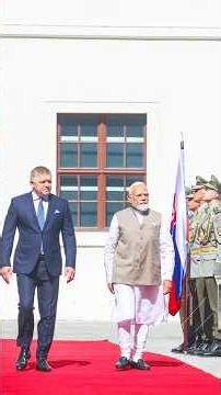 PM Modi receives a ceremonial welcome in Slovakia | #shorts