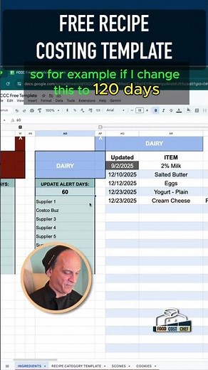 Free Google Sheets Food Cost Template
