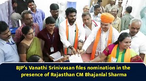 BJP’s Vanathi Srinivasan files nomination in the presence of Rajasthan CM Bhajanlal Sharma