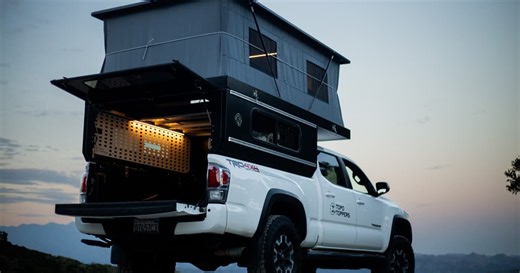 Sub-$10K Toyota pickup camper blows out cabin space with serious flare