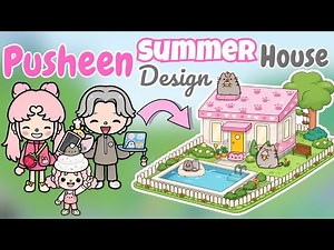 Pusheen Family Summer House Design with Pink Pool💖🌴|Toca Boca House Ideas|Toca Life World