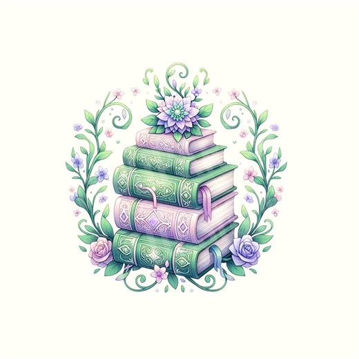 Stacked Books Clipart, Bookish Png, Cottagecore, Digital Download - Etsy Canada