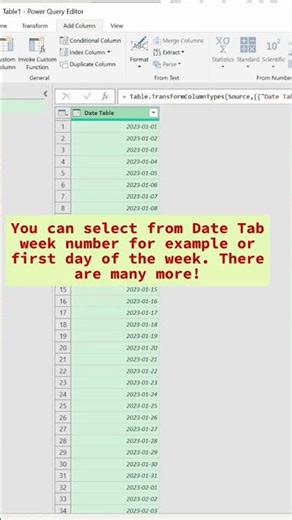 Create Calendar Table in Power Query Editor to use it for reports to slice data by dates #exceltips