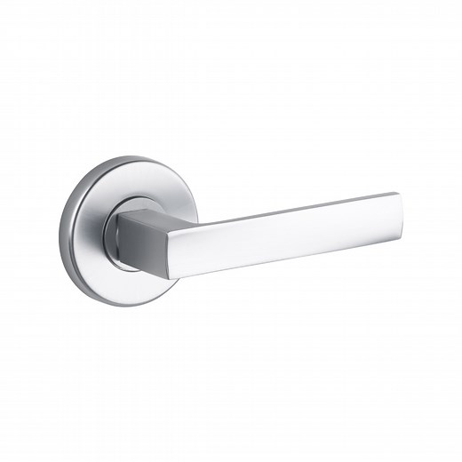 Lane 65mm Brushed Satin Chrome Oxford Round Passage Leverset