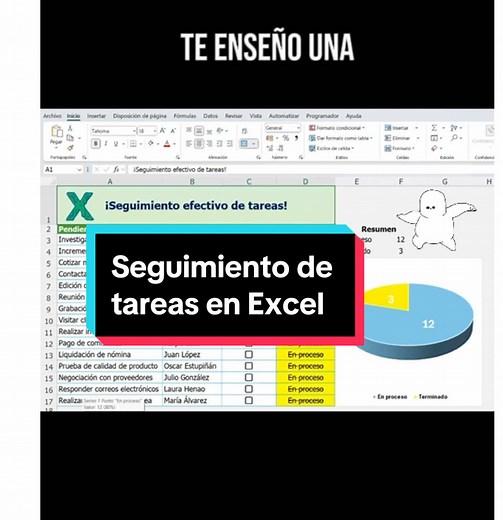 Seguimiento efectivo de tareas en Excel: casillas tachables y gráficas