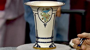 1920 Belleek China Painted Vase
