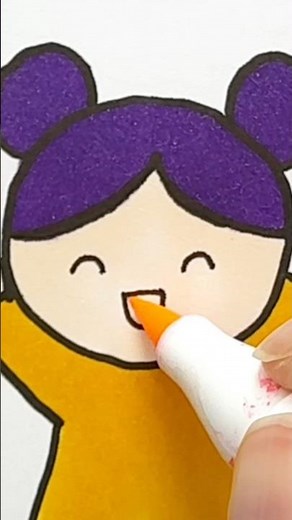How to draw a cute cartoon girl step by step #drawing #shorts
