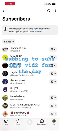 Subbing to subs day2 video 2 for the day