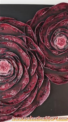 3D Sculptural Painting "DNA Stone Rose" | Wall Art by Valentina #mixedmediaart
