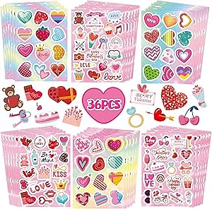 Love Heart Stickers for Kids: 490PCS Colorful Love Heart Decorative Stickers Bulk Kit Cards Craft Decorative for Girl Boy Party Favors Gifts Wedding Party Supplies Classroom Reward