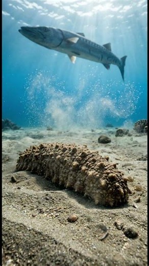 It expels its ORGANS! 🤢#seacucumber #ocean #unusual #nature #biology #animals #survival