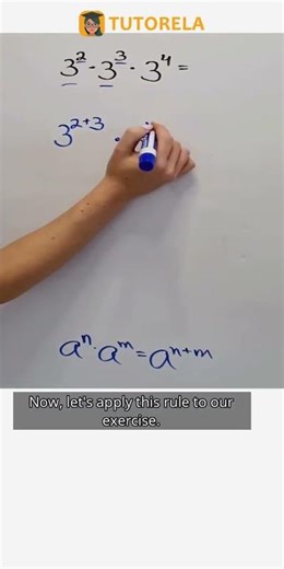 Simplify: 3^2 × 3^3 × 3^4 Using Exponent Laws #Math #ExponentsRules #MultiplicationOfPowers