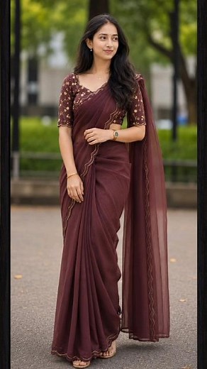 ChatGPT Photo Editing 🤎 Brown Saree AI Prompt | Chat GPT Trend Photo Prompt ✨