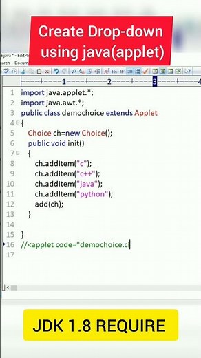 Create Dropdown using java (applet) #java #programming #softwaredeveloper #coder