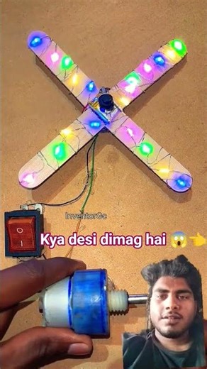 Running Ice Cream Stick Propeller with Micro RGB Bulb Using Gear Motor#shorts #viral #motor #shorts👍