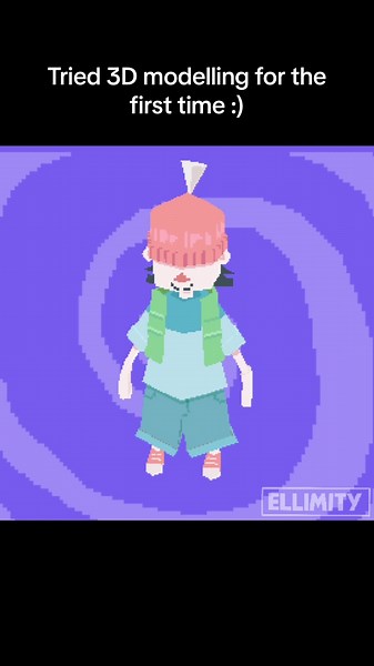 I tried 3D modelling in block bench :D #lowpoly #gamedev #lowpolyart #pixelart