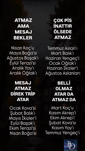 Burçlar mesaj atar mı? Atmaz mı?