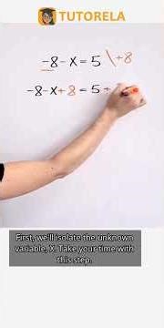 Solve -8 - x = 5: Find the Value of X Easily! #Math #LinearEquations(oneVariable)