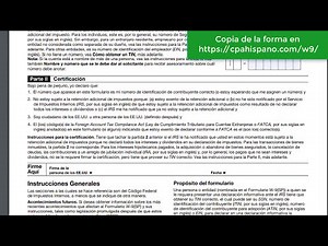 El formulario W-9 del IRS y Cual es Su Uso
