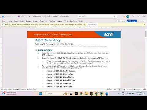 Illustrated Excel 2019 | Module 7: SAM Project 1b Aloft Recruiting