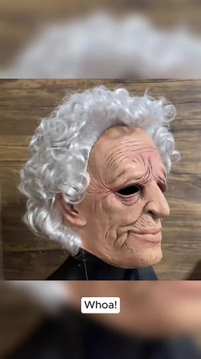 Máscara de anciana realista para Halloween y fiestas