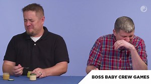 #TheBossBaby crew attempts to eat like a boss in this baby food challenge! Some of them are surprised by the unique flavors... | Boss Baby