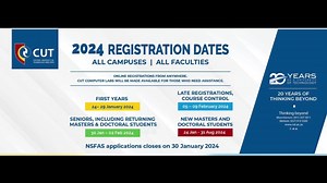Important Registration Dates at Central University of Technology