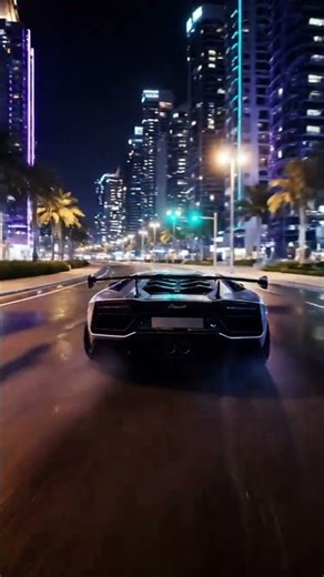 Neon Chrome Aventador Drift on Jumeirah Beach Road