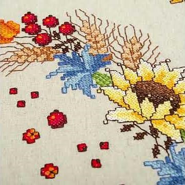 Cross Stitch DIY Kit - Sunflower Tablecloth - Duftin Needlework