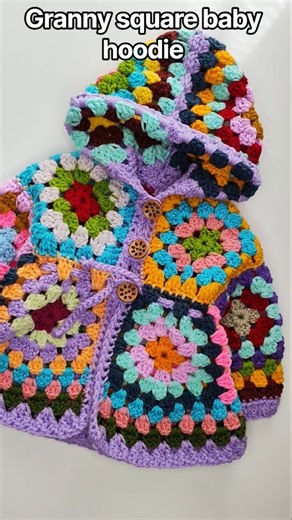 crochet granny square coat #crochet #crochetbaby #crochetbabycardigan #grannysquare #crochetcoat