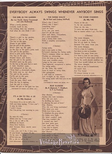 Lyrics to 1930s songs pt 1 | Old Magazine Scans, Popular Songs
