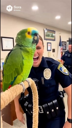Funny Talking Parrot 🦜 Jokes with the police 👮 #FunnyParrot #TalkingParrot #ViralShorts #ParrotComedy #LaughingParrot #PetHumor #ParrotFun #TrendingNow #ParrotLaughs #ViralReels | Parrot Talking