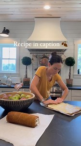 Pumpkin Roll 🍂🧡 This recipe is for one roll. 3/4 cup all-purpose flour 1/4 teaspoon salt 1 teaspoon baking soda 1 teaspoon ground cinnamon 1 teaspoon pumpkin pie spice 1 cup granulated sugar 3 large eggs 2/3 cup canned pumpkin 1 teaspoon vanilla extract Filling: 8 ounces cream cheese , softened 2 Tablespoons butter , softened 1 teaspoon vanilla extract 1 cup powdered sugar , plus more for dusting 🧡Preheat the oven to 350 degrees and line a jelly roll pan (15 x 10’’) with parchment paper, leav