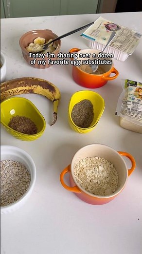 Easy Egg Substitutes ❌🥚 #noeggs #eggfreebaking #veganrecipes