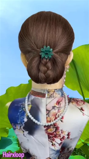 HairxLoop on Instagram: "Elegant Rolling Bun Hairstyle Using a Flower Clip 💐✨ Create this pretty and rolling hair bun hairstyle using just a simple and cute flower clip! 🌸✨ This elegant hairstyle is perfect for weddings, parties, festivals, or a soft everyday look. The rolling technique makes your bun look voluminous, neat, and super feminine. 💗 If you love easy hairstyles, hair bun tutorials, flower hairstyles, or soft girl aesthetic looks, this Reel is for you! Save this for later & try it