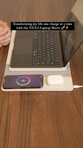 Meet my tech sidekick – the NEXA Laptop Sleeve with wireless charging! Charging up life, one sleek sleeve at a time. 🚀⚡ #NEXATechMagic #WirelessWonder #wirelesscharging #wirelesscharger #laptopsleeve | Journey - JRNY