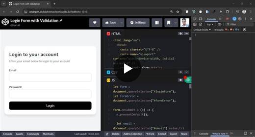 Login Form with Real-Time Validation using JavaScript | omar ali posted on the topic | LinkedIn