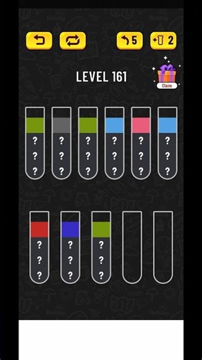 Water Sort Puzzle Level 161 Walkthrough #shorts #watersortpuzzle