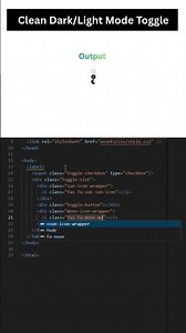 Dark/Light Mode Toggle Button using HTML CSS & JS #htmlcssjs #toggleswitch #shorts #webdeveloper