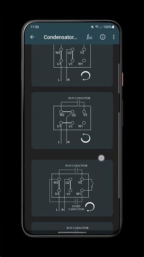 App Calcoli Elettrici: condensatore di avviamento del motore.