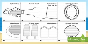 Seaside Shape Poetry Templates