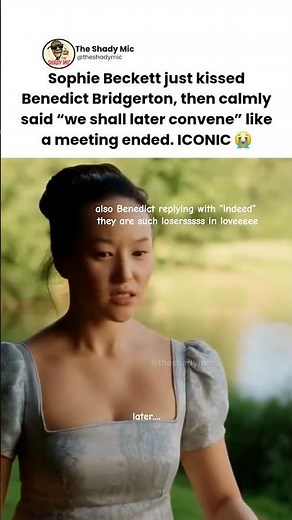 Sophie Saying “We Shall Later Convene” After Kissing Benedict Is Too Funny #bridgerton