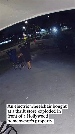 Social electric wheelchair bought at a thrift store explodes after woman drags it out of her home