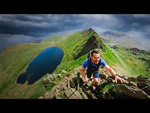 Running Striding Edge Helvellyn in The Lake District