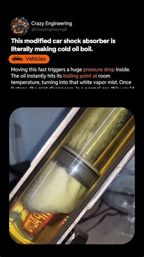 Cold Oil Boiling in a Shock Absorber!