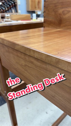 Handcrafted Cherry and Holly Standing Desk Showcase