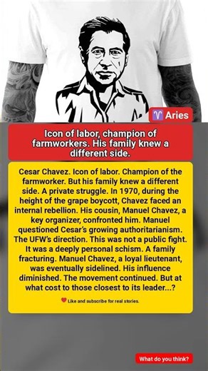 Icon of labor, champion of farmworkers. His family knew a different side. #starstories #celebrity