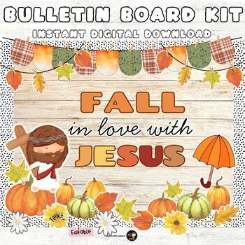 Christian Fall Bulletin board | Religious door decor | Jesus Christ Classroom
