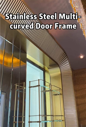 Sectional Curved Stainless Steel Door Frame: Luxury Metal Design