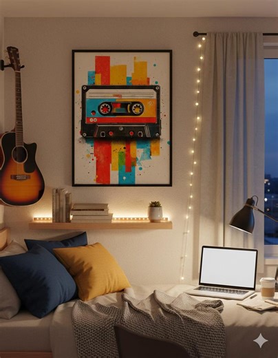 Retro Cassette Tape Art Print – Vintage Music Room Decor (digital Download) - Etsy